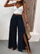 Tied Slit Wide Leg Pants