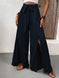 Tied Slit Wide Leg Pants