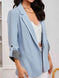 Lapel Collar Roll-Tab Sleeve Blazer