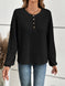 Half Button Long Sleeve Top