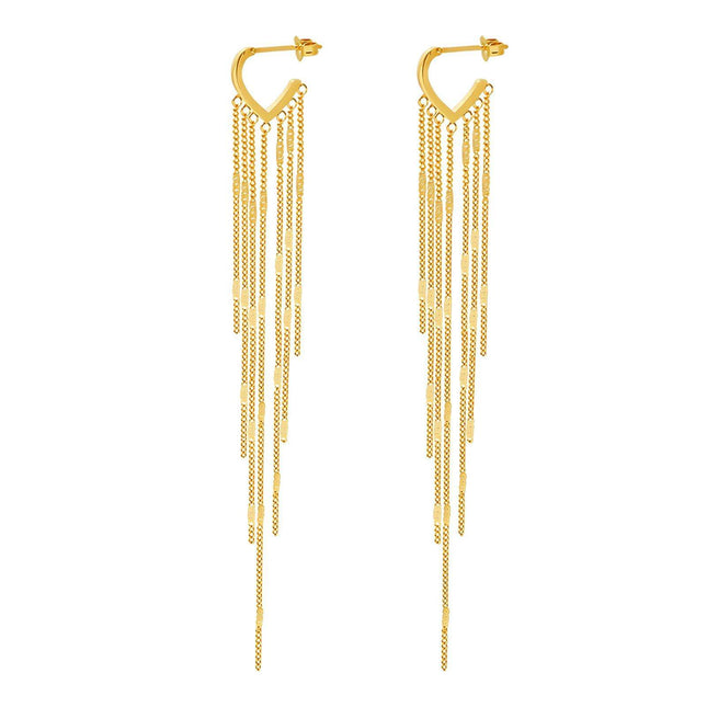 18K gold plated Stainless steel earrings 7 chain strand