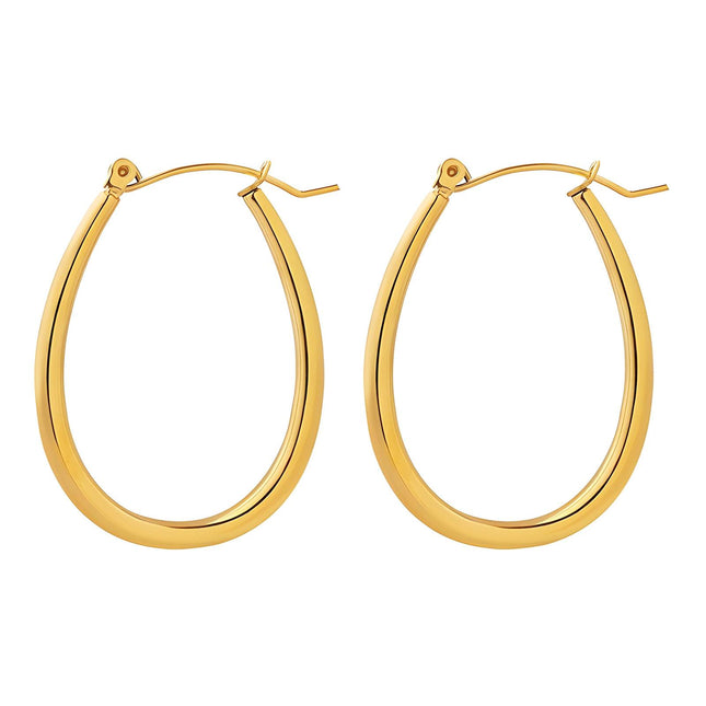 18K gold plated Stainless steel earrings U shaped hoops