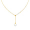 18K gold plated Stainless steel faux pearl necklace adjustable length