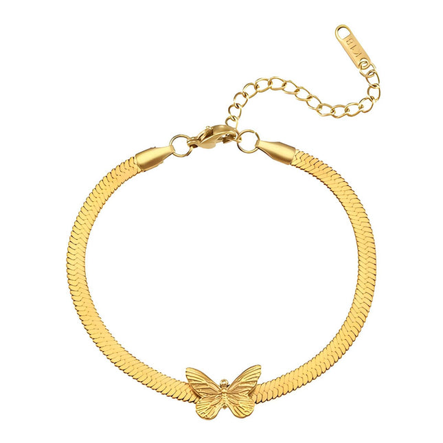 18K gold plated Stainless steel  Butterfly bracelet