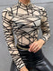 Geometric Mock Neck Long Sleeve Top