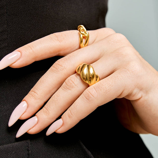 18K gold plated Stainless steel finger ring