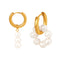 18K gold plated Stainless steel earrings natural freshwater pearl