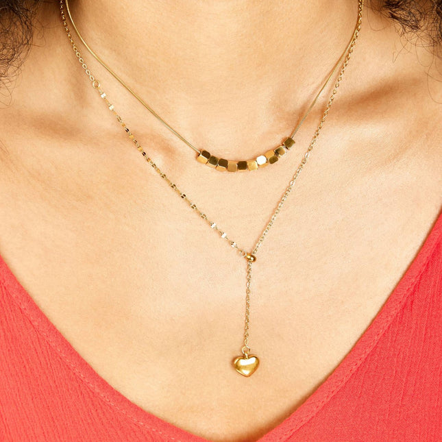 18K gold plated Stainless steel  Heart necklace